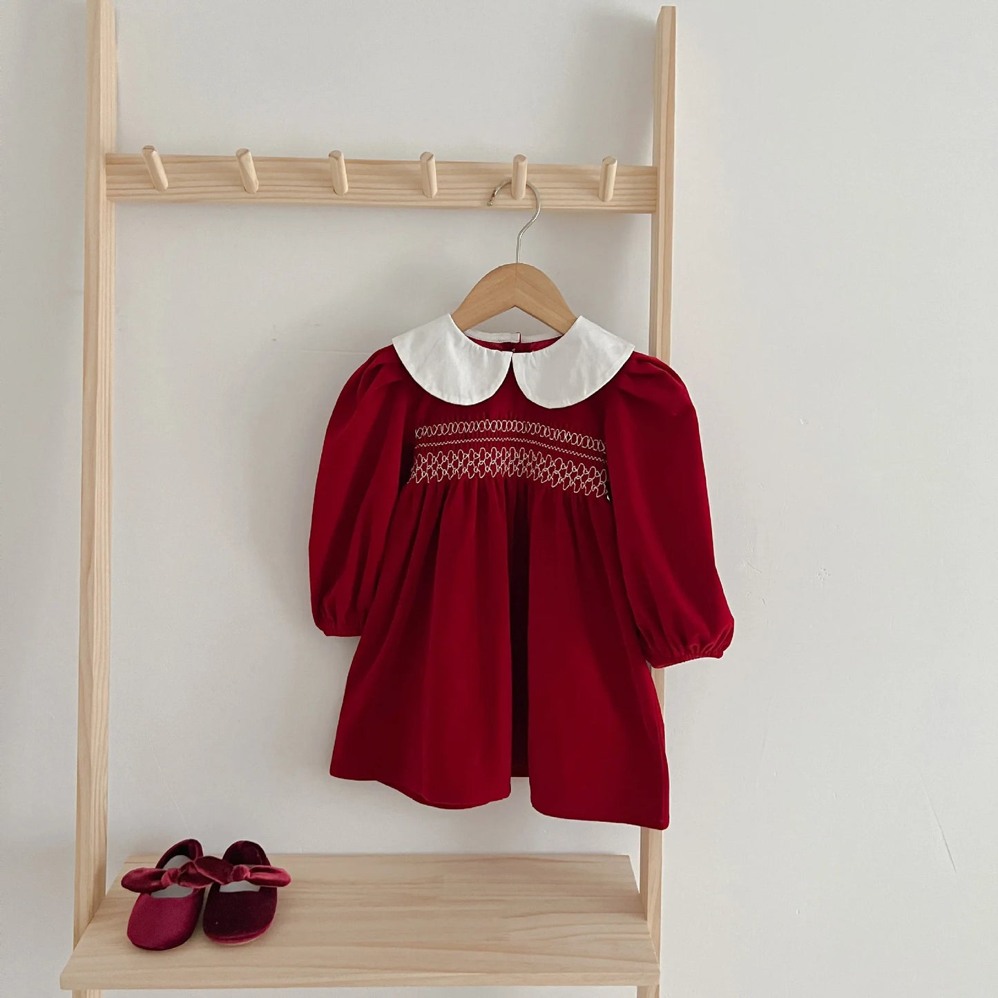 Long Sleeve Sweet Solid Color Christmas Outfit