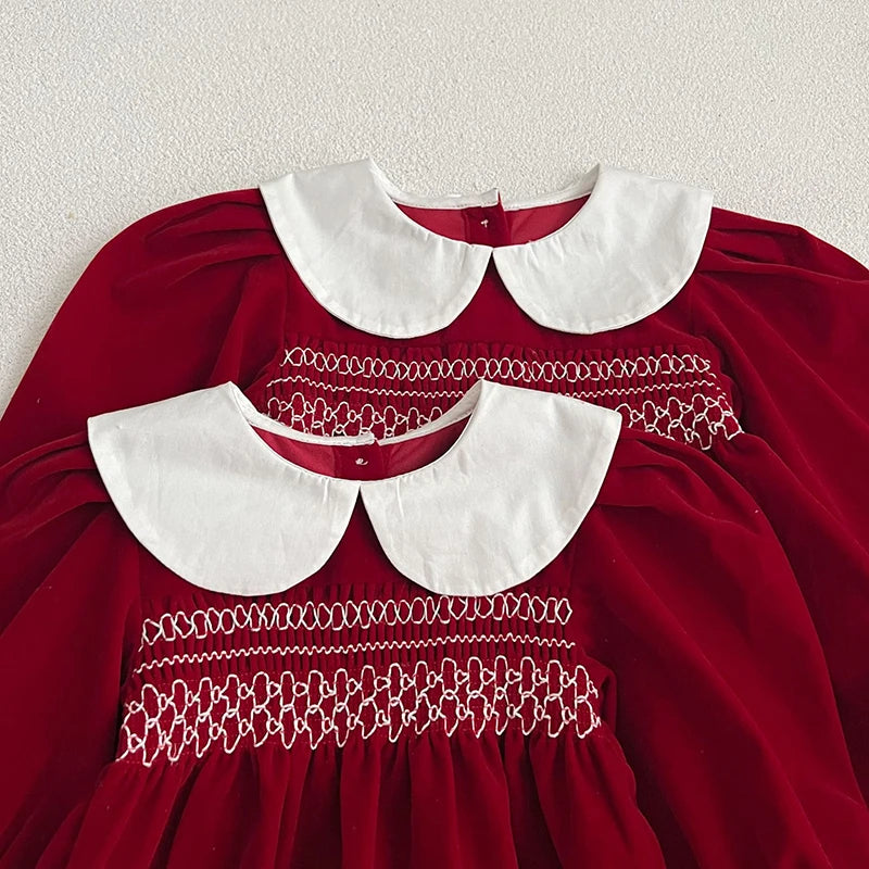 Long Sleeve Sweet Solid Color Christmas Outfit