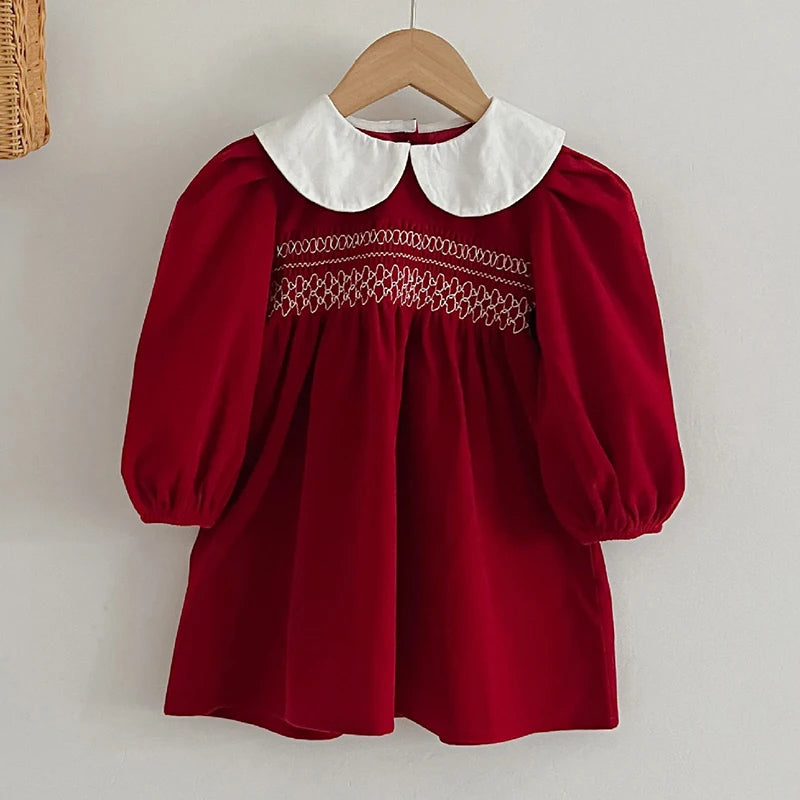 Long Sleeve Sweet Solid Color Christmas Outfit