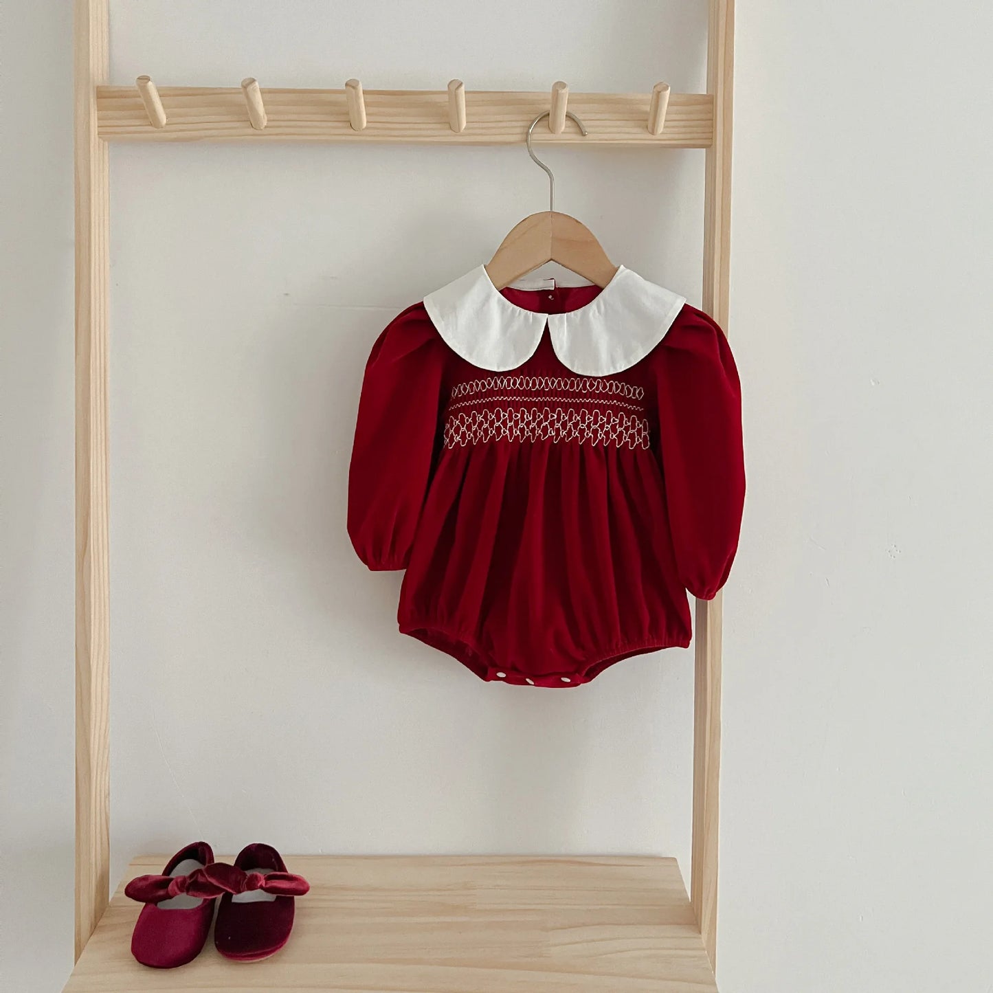 Long Sleeve Sweet Solid Color Christmas Outfit