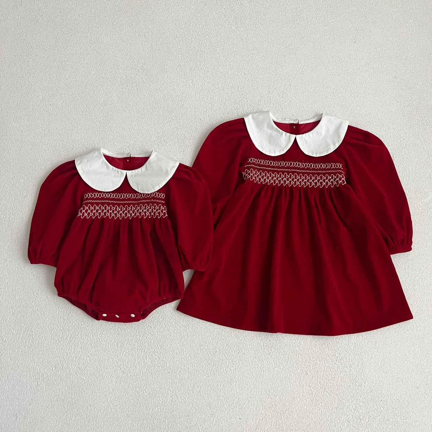 Long Sleeve Sweet Solid Color Christmas Outfit