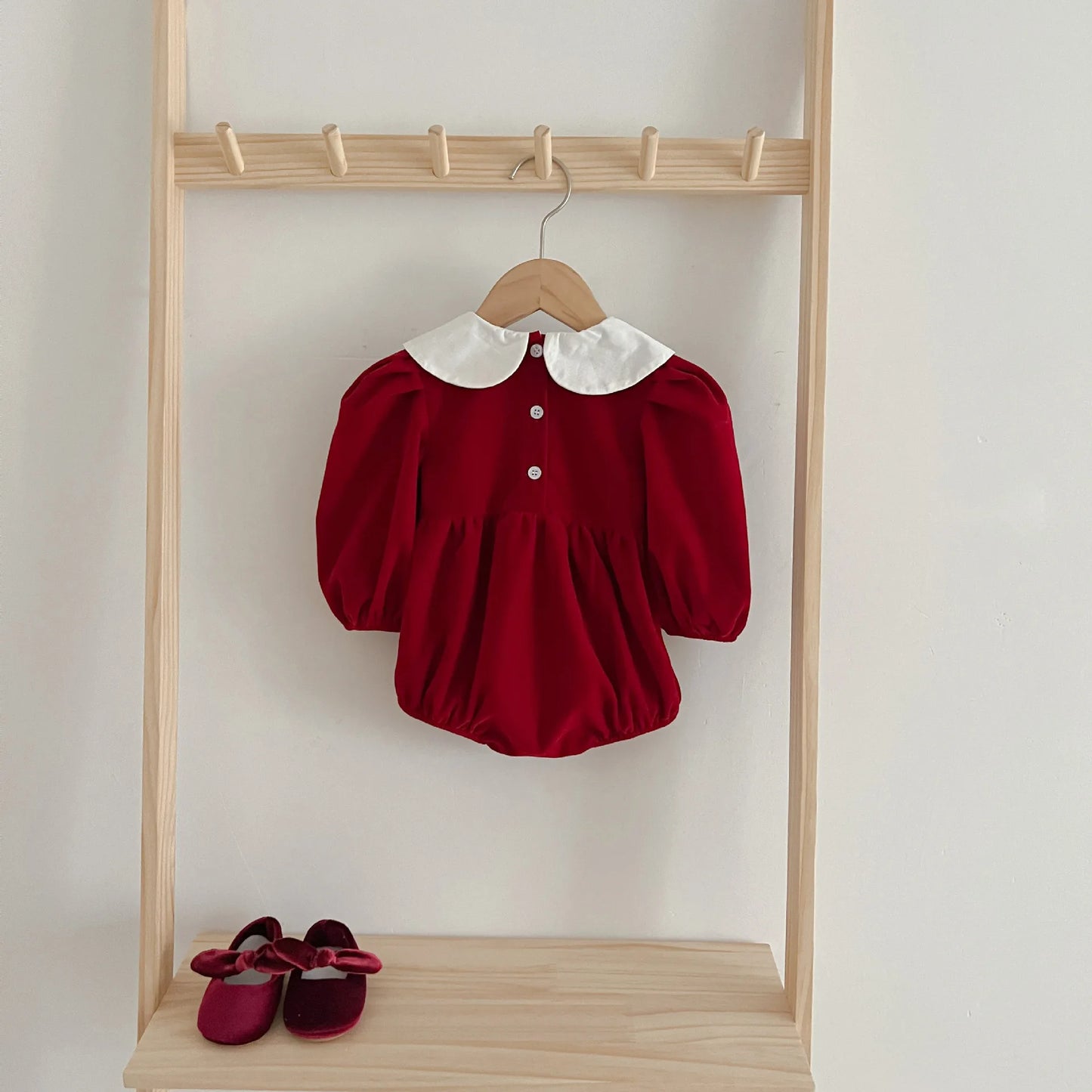 Long Sleeve Sweet Solid Color Christmas Outfit