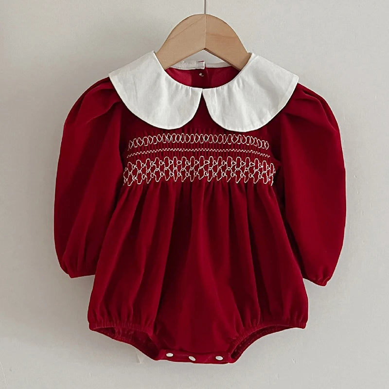 Long Sleeve Sweet Solid Color Christmas Outfit