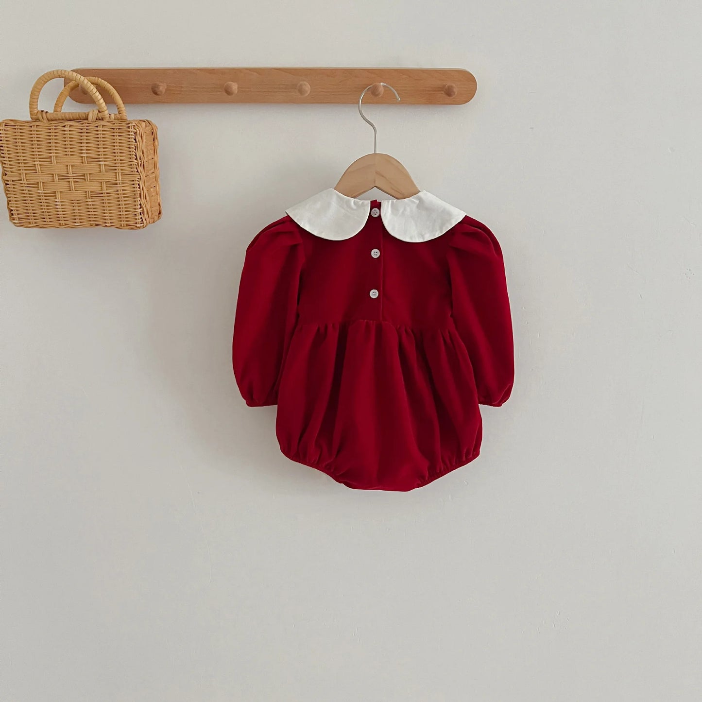 Long Sleeve Sweet Solid Color Christmas Outfit