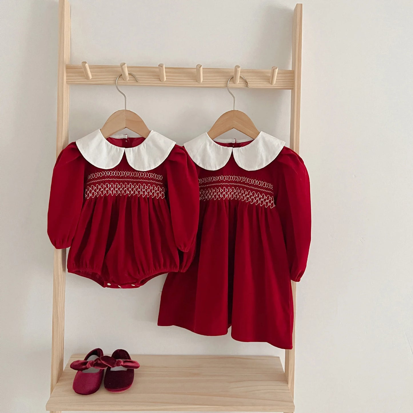Long Sleeve Sweet Solid Color Christmas Outfit