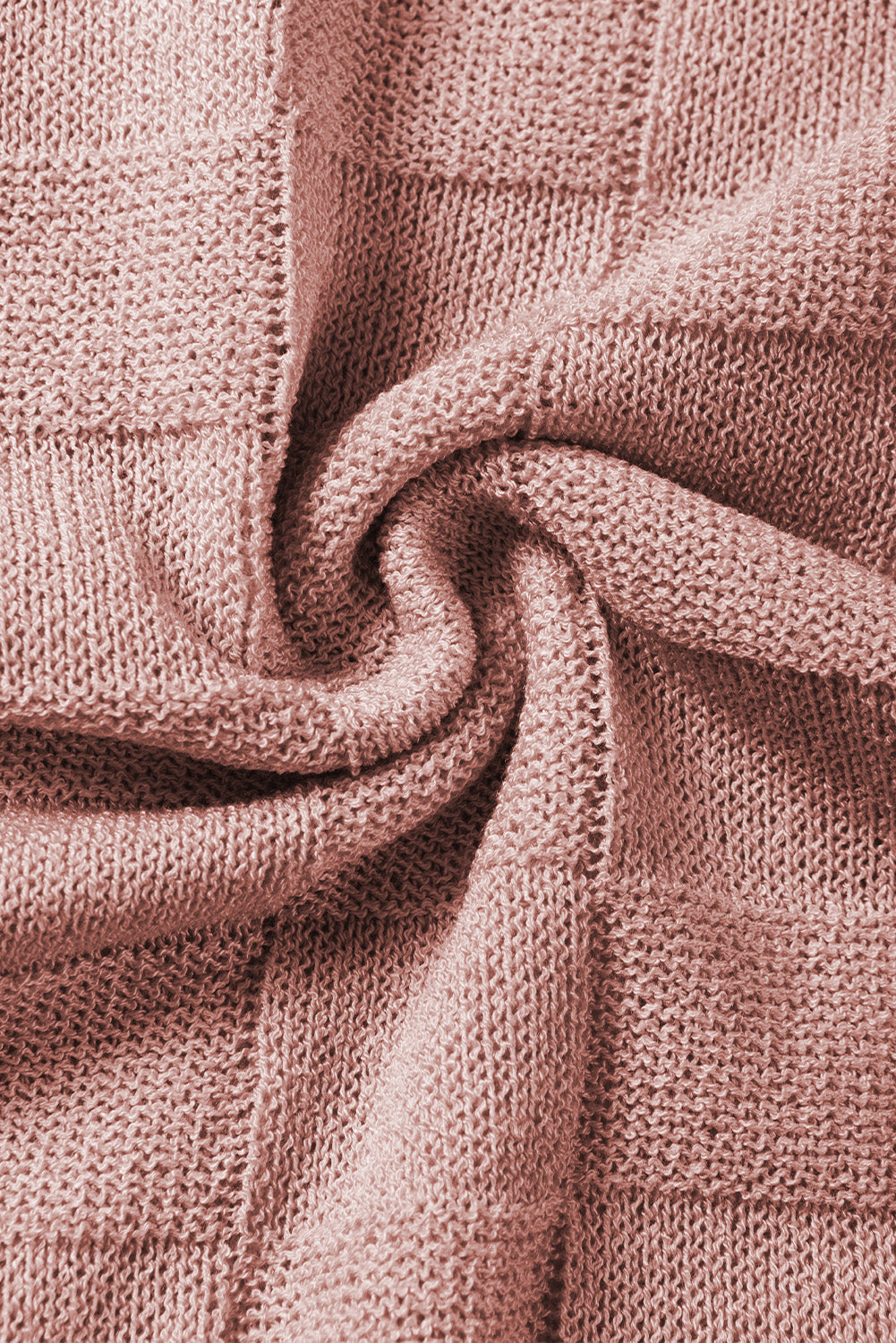 Suéter de manga curta em malha texturizada rosa Dusty
