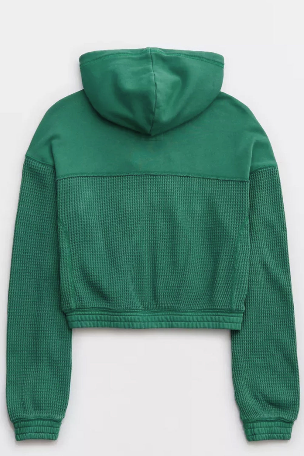 Tenue veste à capuche et short en tricot gaufré vert noirâtre