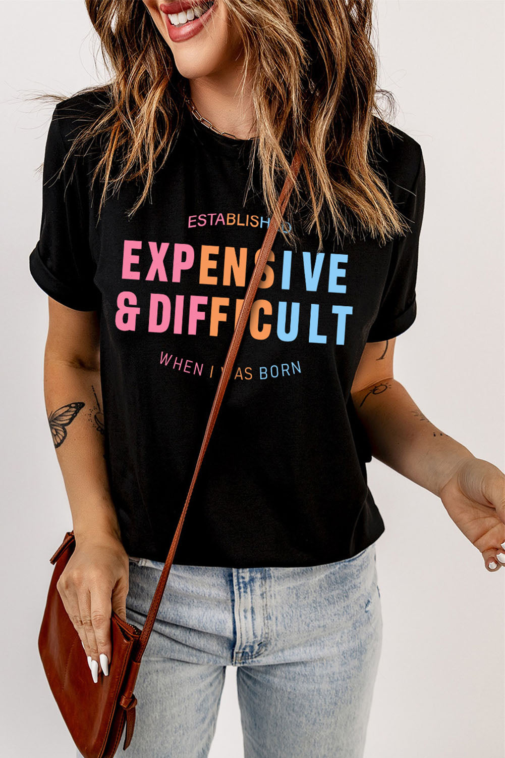 T-shirt graphique noir CHER ET DIFFICILE