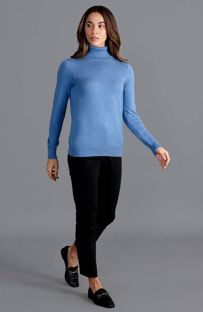 Womens Ultra-Fine Cotton Roll Neck Long Sleeve Jumper