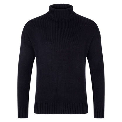 Mens 100% Cotton Submariner Roll Neck Jumper