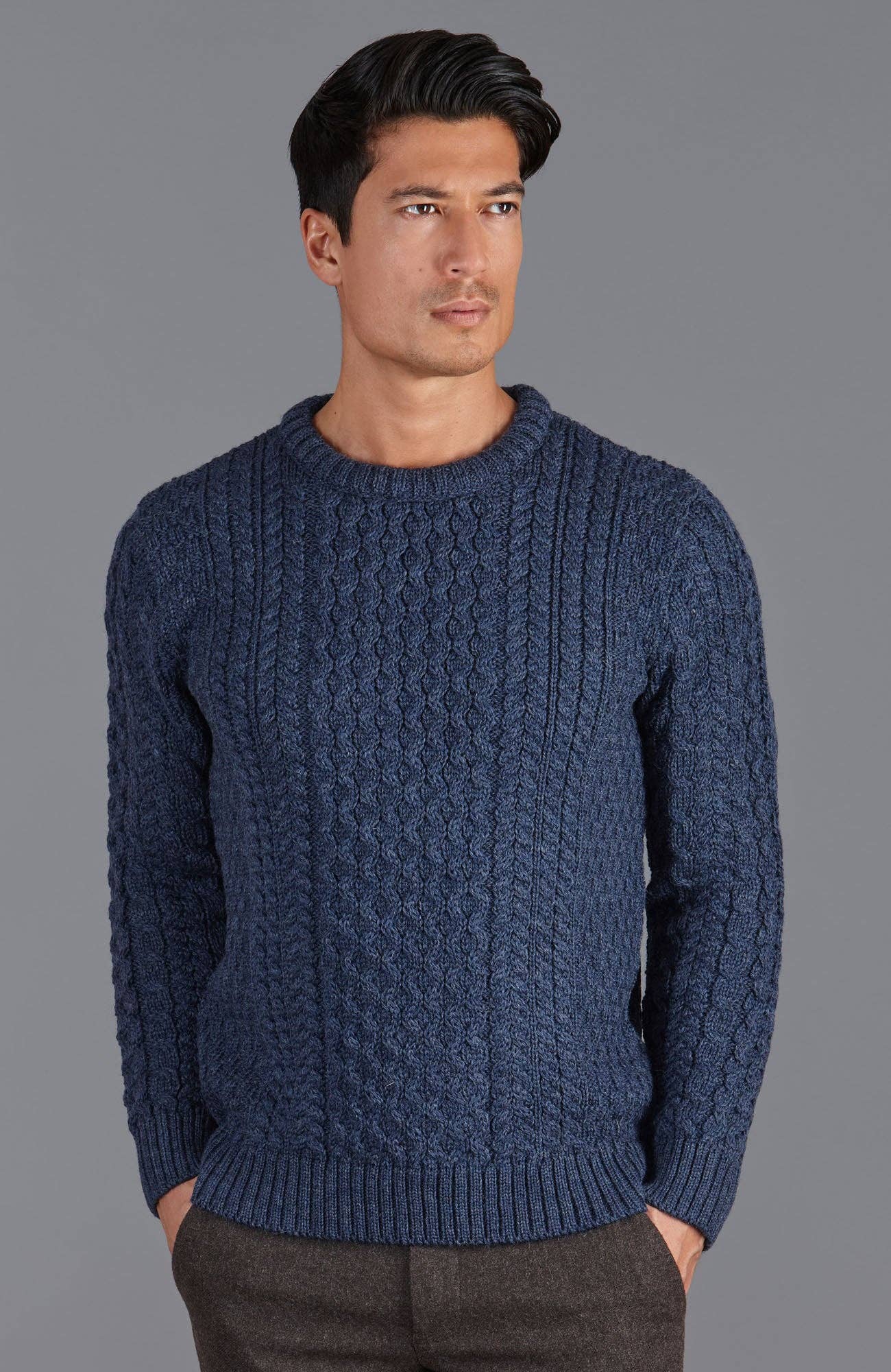 Mens Fisherman's British Wool Cable Jumper