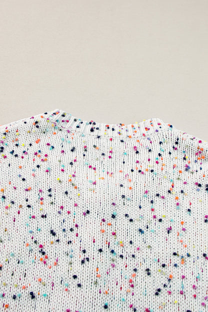 Black Multicolor Confetti Sweater Cardigan