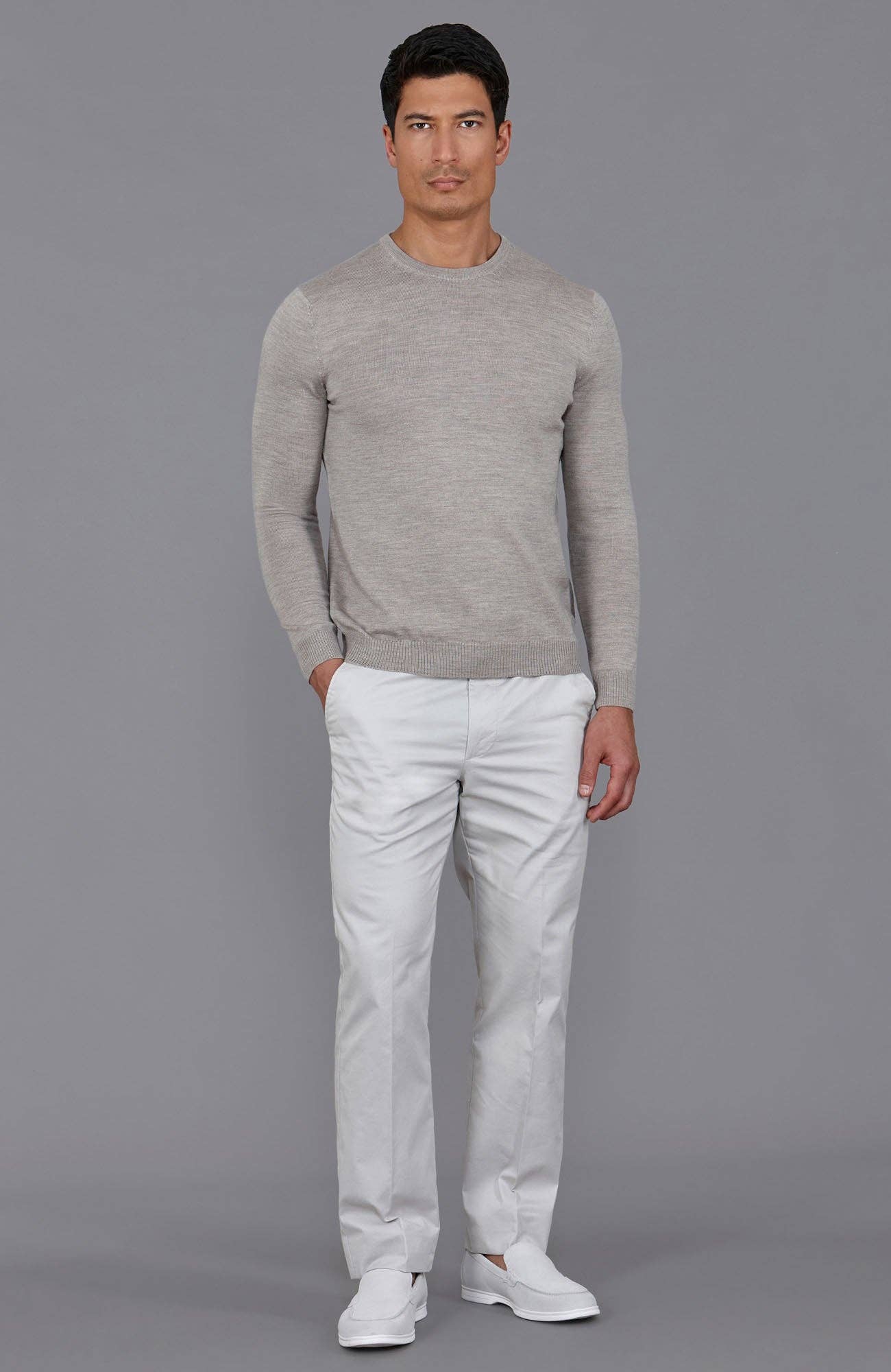 Mens Extra Fine Merino Wool Crew Neck Jumper