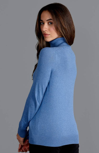 Womens Ultra-Fine Cotton Roll Neck Long Sleeve Jumper