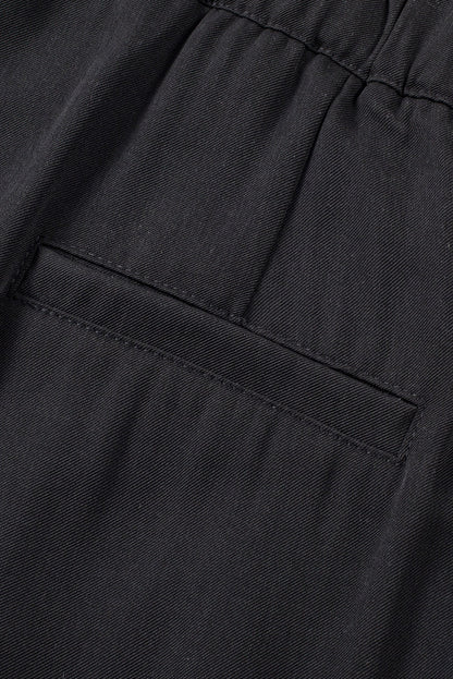 Pantalon large élégant plissé noir