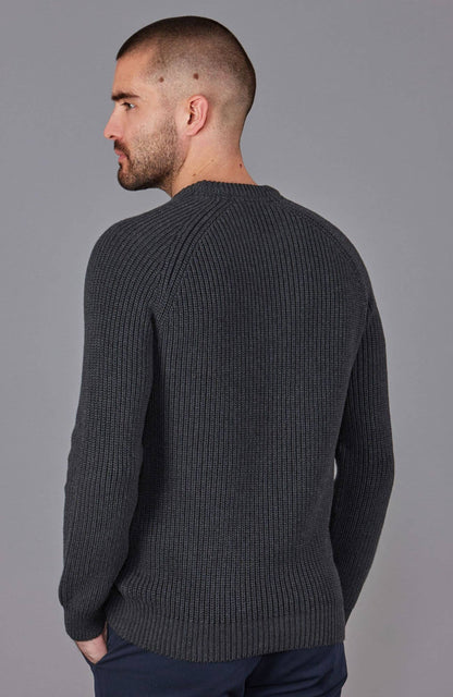 Mens Cotton Fisherman Rib Knit Jumper