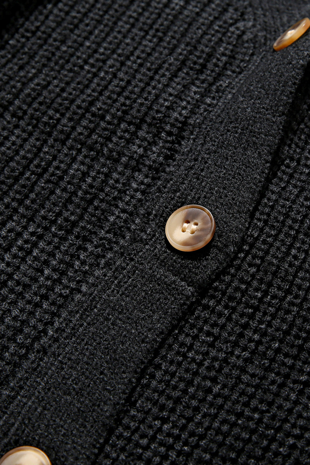 Apricot Bishop Sleeve Button V Neck Sweater