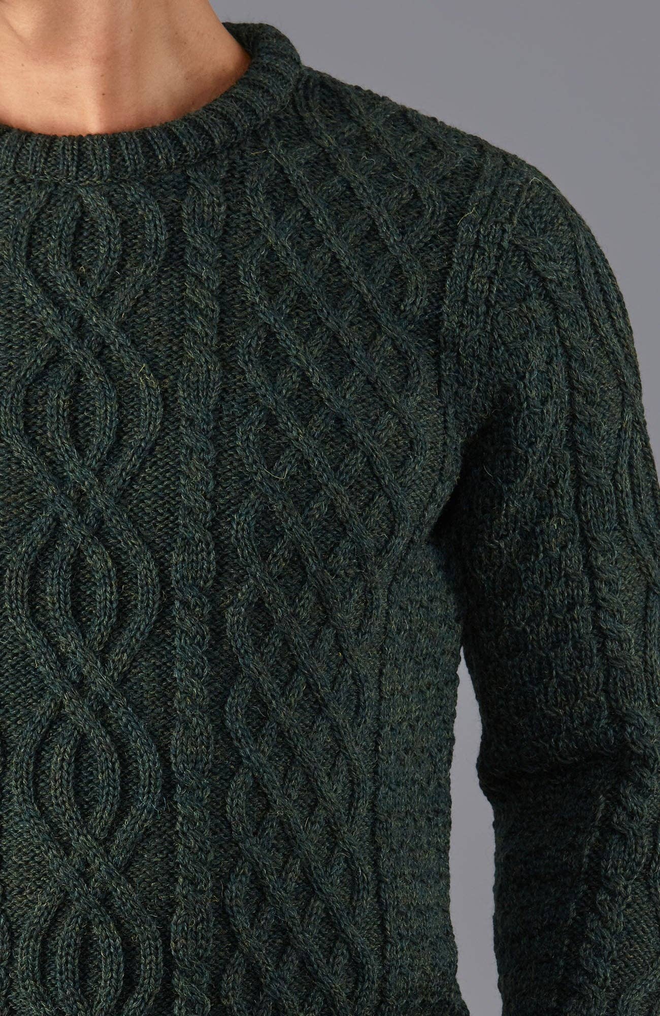 Mens Jarvis 100% British Wool Aran Cable Sweater