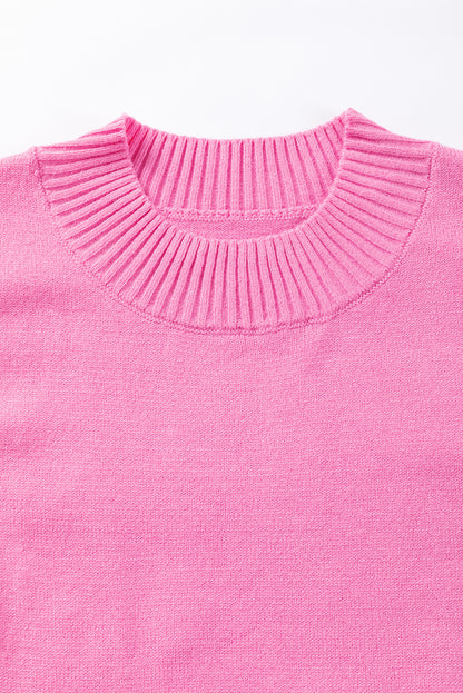 Pull côtelé à manches courtes et volants Bonbon