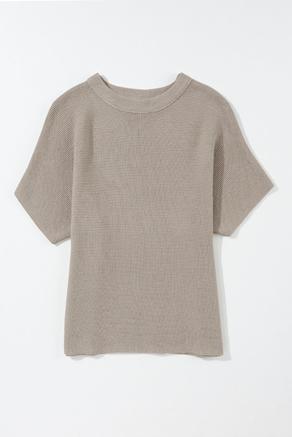 Coffee High Neck Short Bat Sleeve Sweater