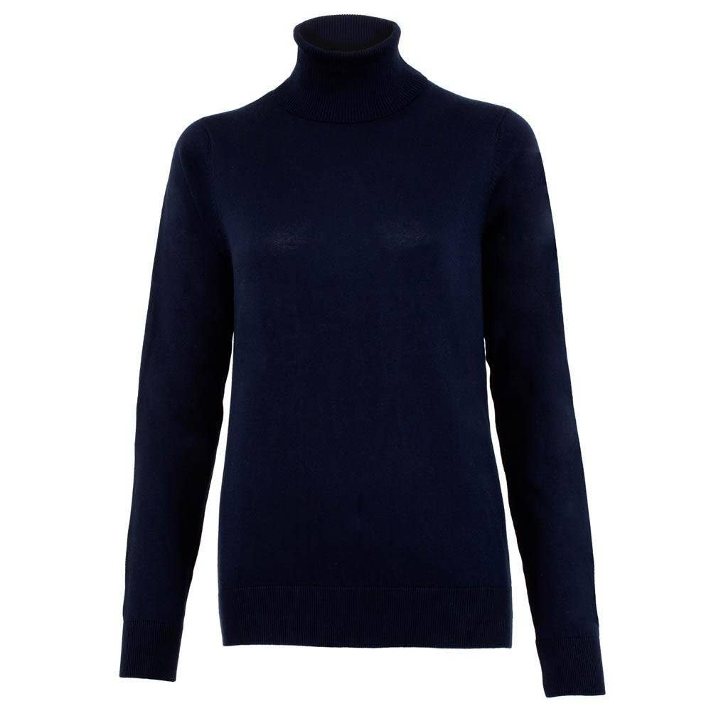 Womens Ultra-Fine Cotton Roll Neck Long Sleeve Jumper