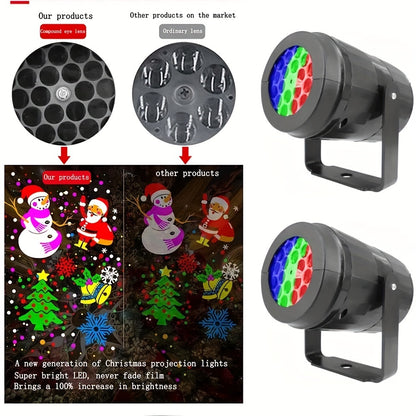 Snowflake Christmas Laser Projector Light,16 patterns Waterproof Rotating Christmas LED