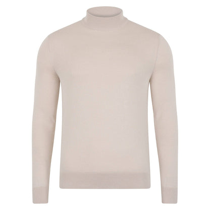 Mens Ultra Fine Cotton Mock Turtle Neck Jumper