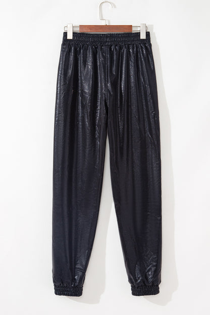 Pantalon de jogging noir avec poches et taille élastique