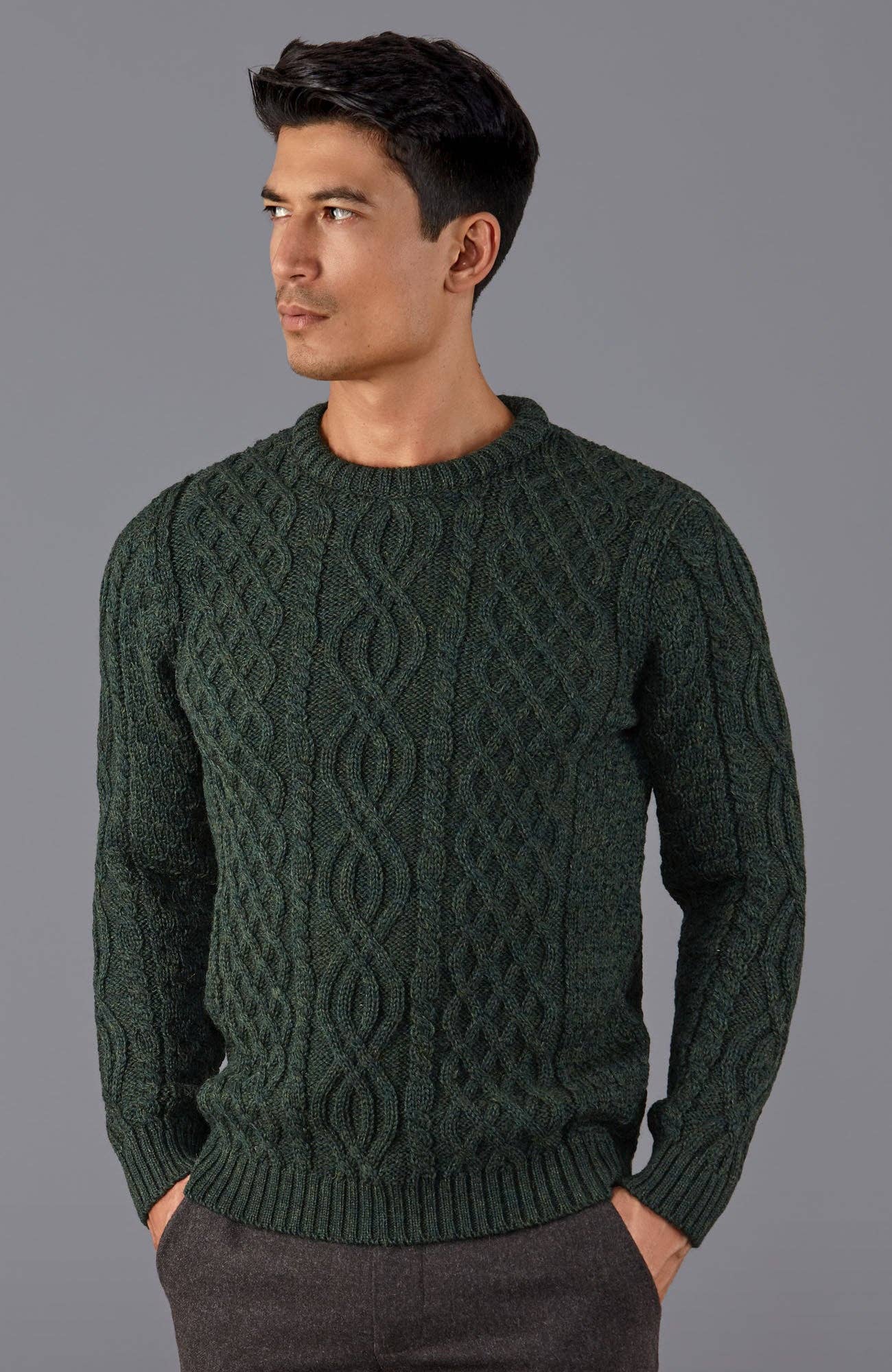 Mens Jarvis 100% British Wool Aran Cable Sweater