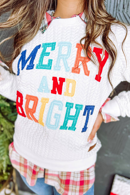 Blackish Green Merry And Bright Cable Knit Pullover Sweatshirt