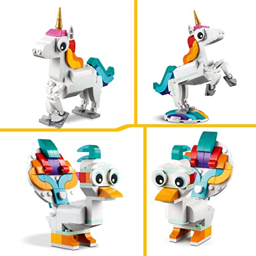 LEGO Creator 3 in 1 Magical Unicorn Toy to Seahorse to Peacock