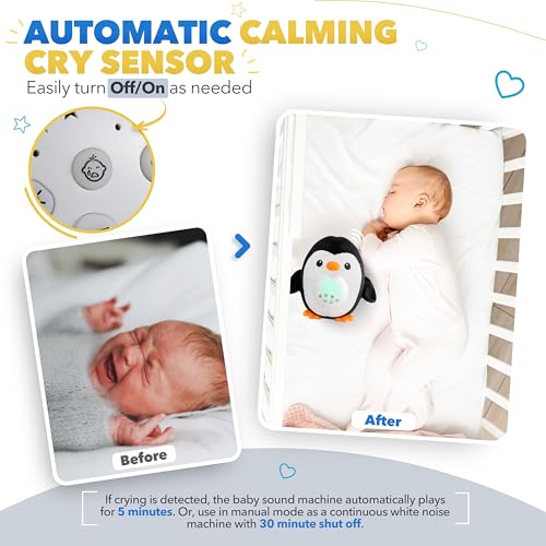 Baby Soother Cry Activated Sensor Toys Owl White Noise Sound Machine