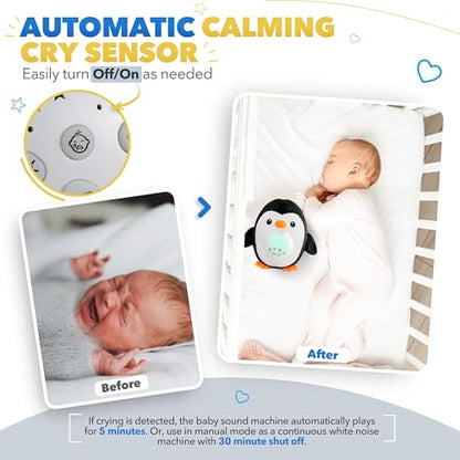 Baby Soother Cry Activated Sensor Toys Owl White Noise Sound Machine