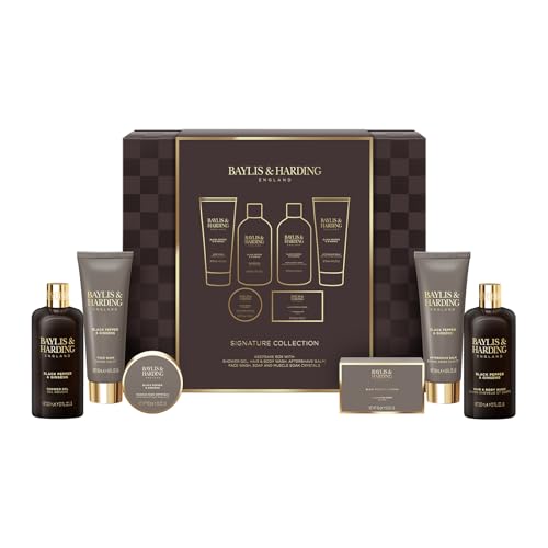 Baylis & Harding Black Pepper & Ginseng Men's Luxury Wash  Gift Set - Vegan Friendly (Pack of 1)