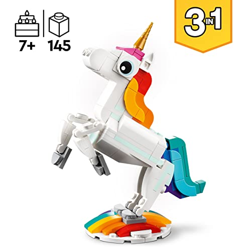 LEGO Creator 3 in 1 Magical Unicorn Toy to Seahorse to Peacock