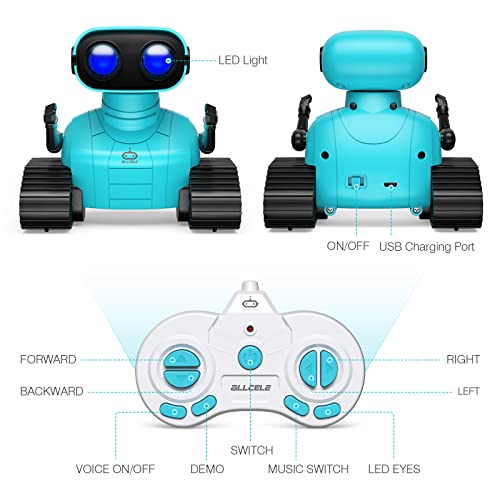 ALLCELE Robot Toys, Rechargeable Kids RC Robots for Girls & Boys