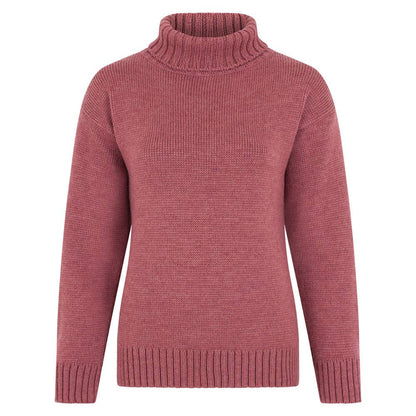 Womens 100% Chunky Merino Wool Submariner Roll Neck Jumper