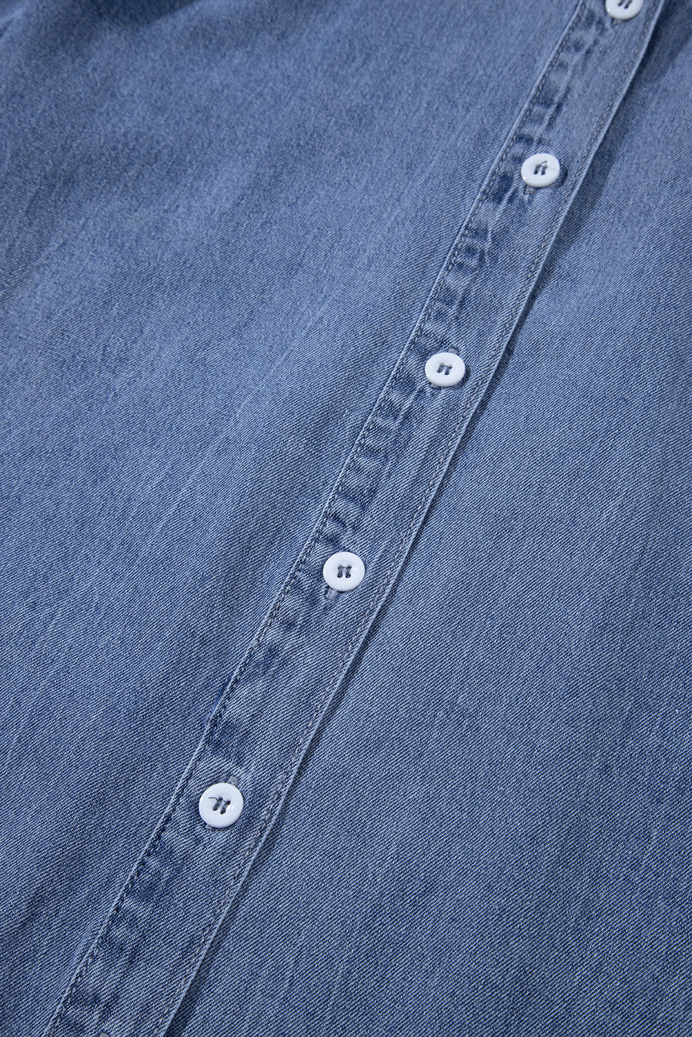 Chemise en jean boutonnée bleue à manches bulles Ashleigh