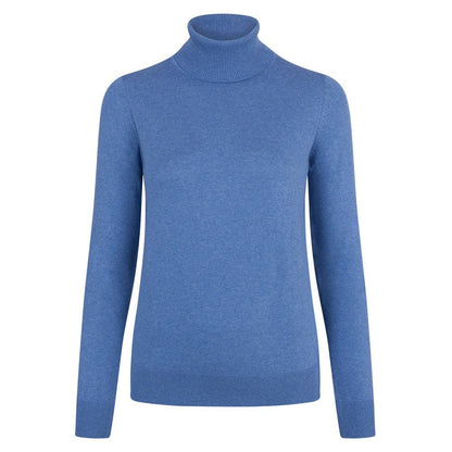 Womens Ultra-Fine Cotton Roll Neck Long Sleeve Jumper