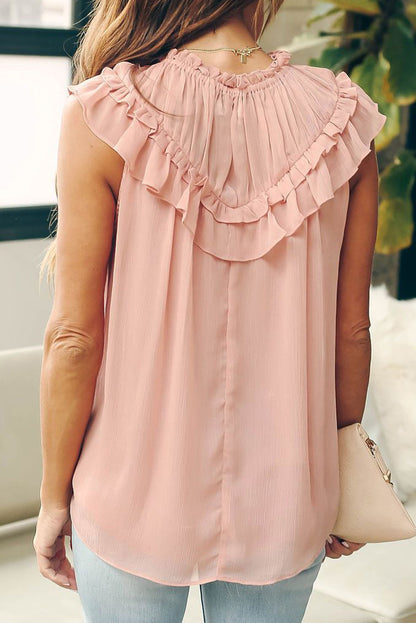 Frilled Detail Tulle Tank Top