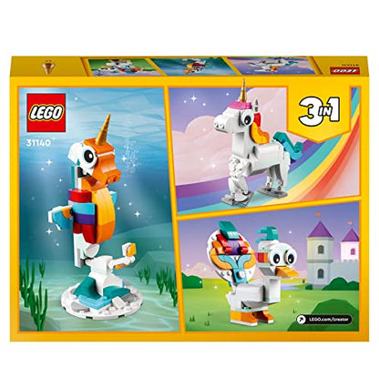 LEGO Creator 3 in 1 Magical Unicorn Toy to Seahorse to Peacock