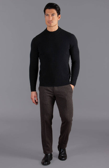 Mens Lambswool Narrow Mock Turtle Neck Jumper