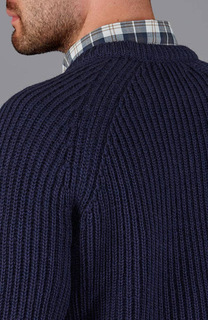 Mens 100% British Wool Heavyweight Ribbed Jumper