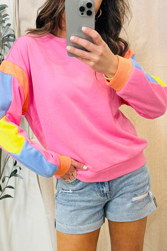 Top French Terry Pink Candy Colorblock