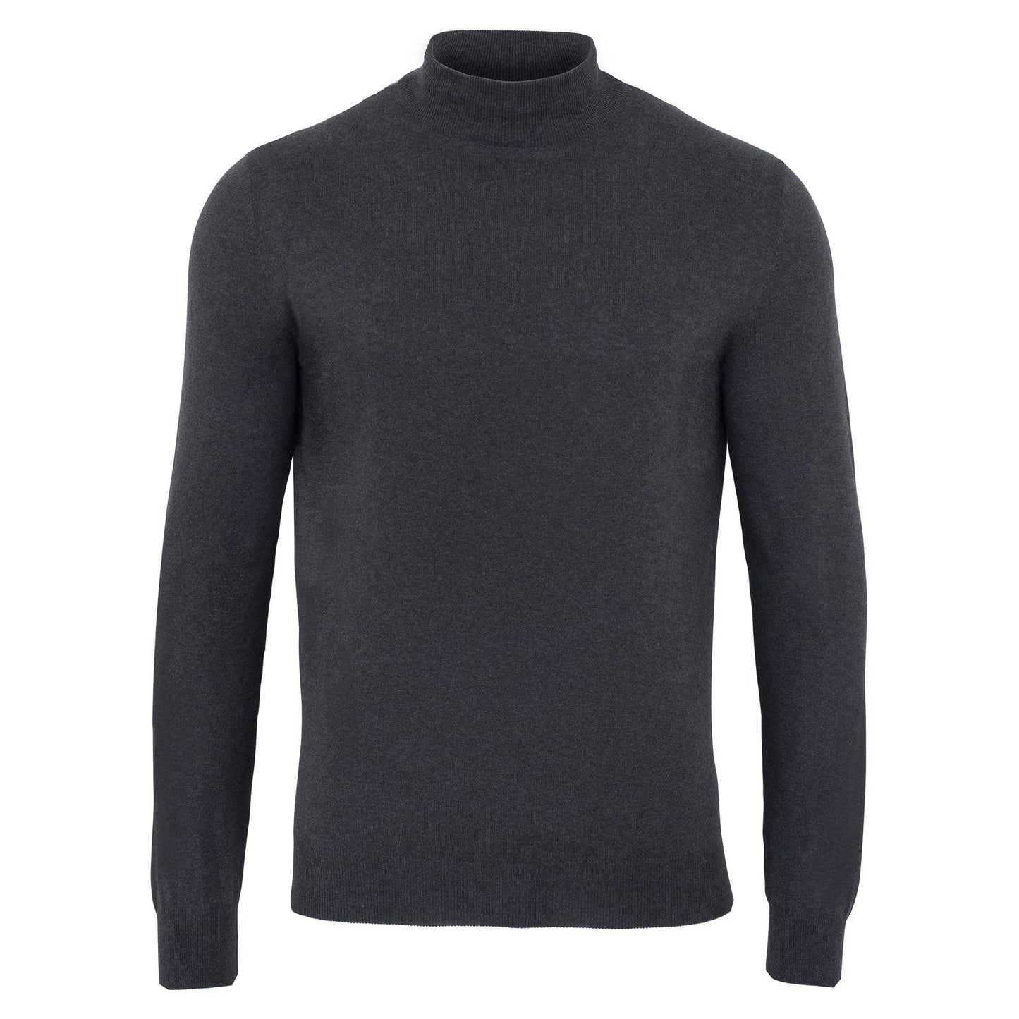 Mens Ultra Fine Cotton Mock Turtle Neck Jumper