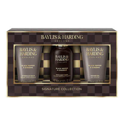 Baylis & Harding Black Pepper & Ginseng Men's Luxury Wash  Gift Set - Vegan Friendly (Pack of 1)