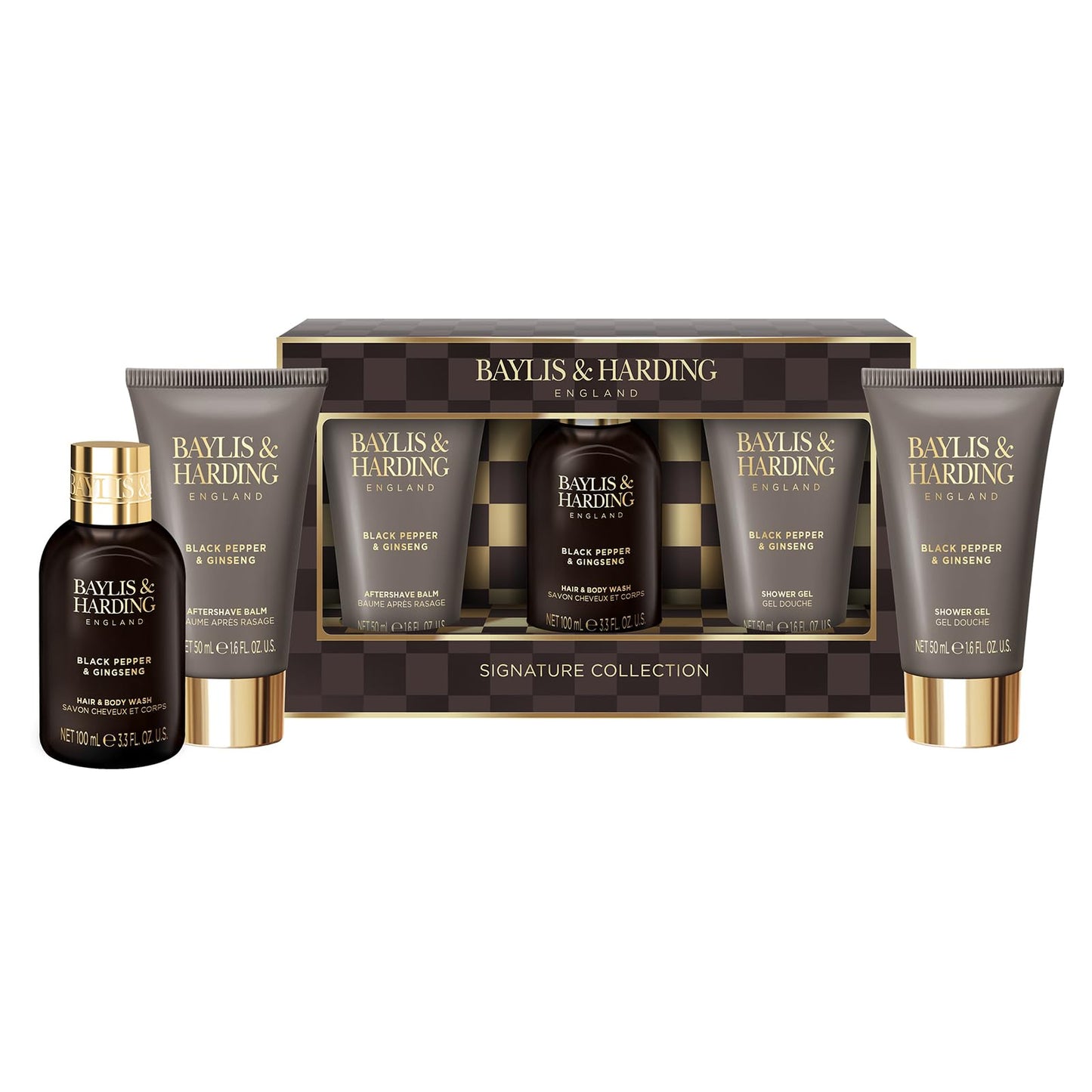 Baylis & Harding Black Pepper & Ginseng Men's Luxury Wash  Gift Set - Vegan Friendly (Pack of 1)