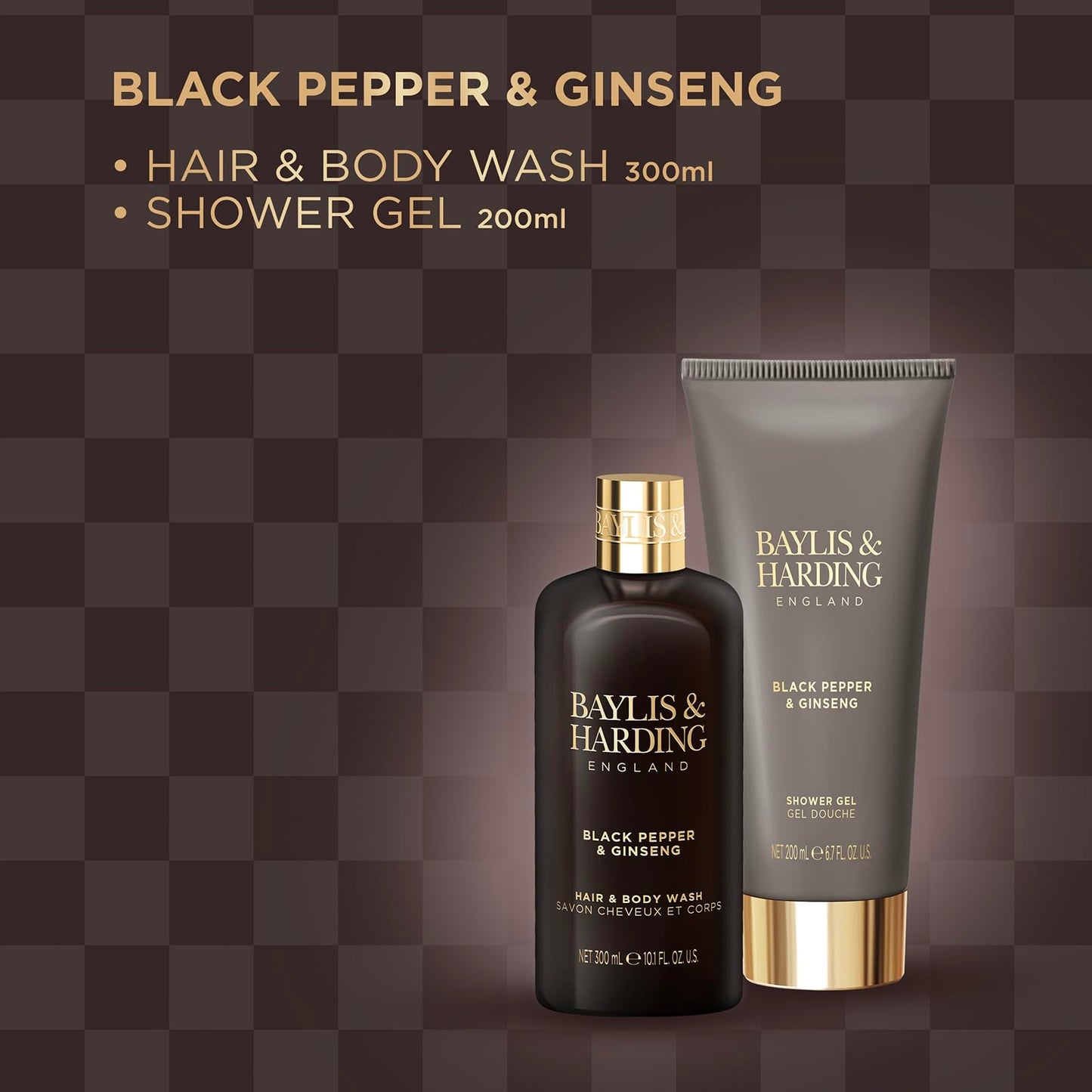 Baylis & Harding Black Pepper & Ginseng Men's Luxury Wash  Gift Set - Vegan Friendly (Pack of 1)