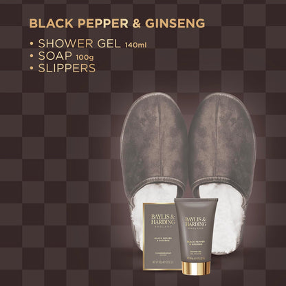 Baylis & Harding Black Pepper & Ginseng Men's Luxury Wash  Gift Set - Vegan Friendly (Pack of 1)