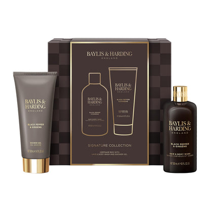 Baylis & Harding Black Pepper & Ginseng Men's Luxury Wash  Gift Set - Vegan Friendly (Pack of 1)